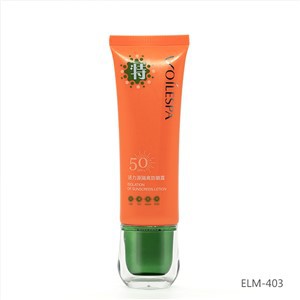 Snyrtivörur plast rör með sólarvörn